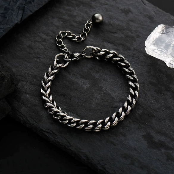 Unisex Geometric Titanium Steel Bracelet With Electroplated Finish Retro Minimalist Personality Jewelry Accessory