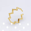 Unisex Geometric Titanium Steel Open Adjustable Ring With Electroplated Finish Exaggerated Hip Hop Style Statement Band