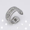 Unisex Geometric Titanium Steel Open Adjustable Ring With Electroplated Finish Exaggerated Hip Hop Style Statement Band