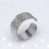 Unisex Geometric Titanium Steel Open Adjustable Ring With Electroplated Finish Exaggerated Hip Hop Style Statement Band