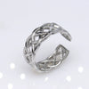 Unisex Geometric Titanium Steel Open Adjustable Ring With Electroplated Finish Exaggerated Hip Hop Style Statement Band