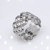 Unisex Geometric Titanium Steel Open Adjustable Ring With Electroplated Finish Exaggerated Hip Hop Style Statement Band