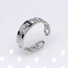 Unisex Geometric Titanium Steel Open Adjustable Ring With Electroplated Finish Exaggerated Hip Hop Style Statement Band