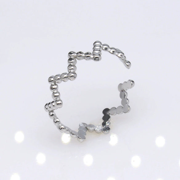 Unisex Geometric Titanium Steel Open Adjustable Ring With Electroplated Finish Exaggerated Hip Hop Style Statement Band