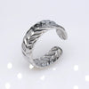 Unisex Geometric Titanium Steel Open Adjustable Ring With Electroplated Finish Exaggerated Hip Hop Style Statement Band