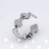 Unisex Geometric Titanium Steel Open Adjustable Ring With Electroplated Finish Exaggerated Hip Hop Style Statement Band