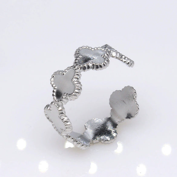 Unisex Geometric Titanium Steel Open Adjustable Ring With Electroplated Finish Exaggerated Hip Hop Style Statement Band