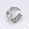 Unisex Geometric Titanium Steel Open Adjustable Ring With Electroplated Finish Exaggerated Hip Hop Style Statement Band