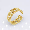 Unisex Geometric Titanium Steel Open Adjustable Ring With Electroplated Finish Exaggerated Hip Hop Style Statement Band