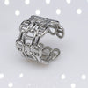 Unisex Geometric Titanium Steel Open Adjustable Ring With Electroplated Finish Exaggerated Hip Hop Style Statement Band