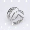 Unisex Geometric Titanium Steel Open Adjustable Ring With Electroplated Finish Exaggerated Hip Hop Style Statement Band