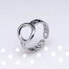 Unisex Geometric Titanium Steel Open Adjustable Ring With Electroplated Finish Exaggerated Hip Hop Style Statement Band