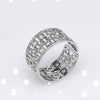 Unisex Geometric Titanium Steel Open Adjustable Ring With Electroplated Finish Exaggerated Hip Hop Style Statement Band