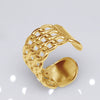 Unisex Geometric Titanium Steel Open Adjustable Ring With Electroplated Finish Exaggerated Hip Hop Style Statement Band