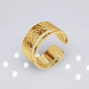 Unisex Geometric Titanium Steel Open Adjustable Ring With Electroplated Finish Exaggerated Hip Hop Style Statement Band