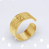 Unisex Geometric Titanium Steel Open Adjustable Ring With Electroplated Finish Exaggerated Hip Hop Style Statement Band