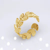 Unisex Geometric Titanium Steel Open Adjustable Ring With Electroplated Finish Exaggerated Hip Hop Style Statement Band