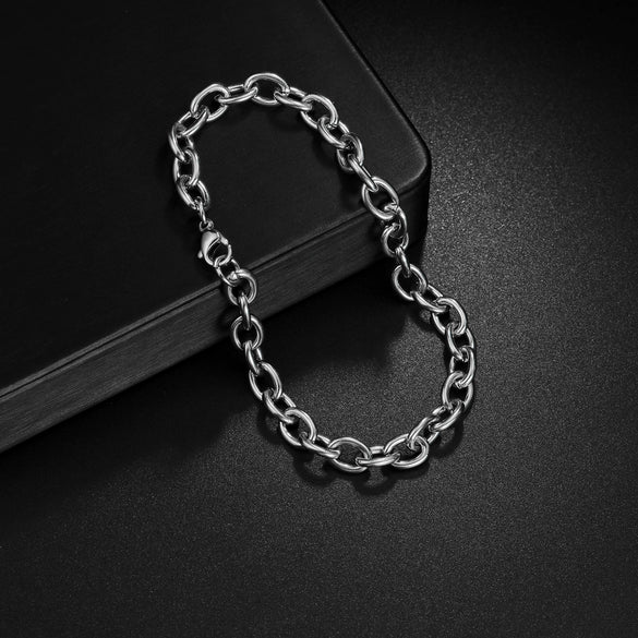 Unisex Geometric Titanium Steel Oshaped Bracelet Anklet Clothes Chain With Electroplating
