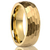Unisex Geometric Tungsten Steel Jewelry With Handforged Textured Matte Finish And Gold Electroplated Surface In Retro Style