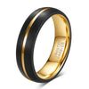 Unisex Geometric Tungsten Steel Ring With Black And Gold Electroplated Finish Wholesale Fashion Jewelry