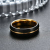 Unisex Geometric Tungsten Steel Ring With Black And Gold Electroplated Finish Wholesale Fashion Jewelry