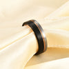 Unisex Geometric Tungsten Steel Ring With Black And Rose Gold Electroplated Mixedcolor Finish Wholesale