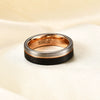 Unisex Geometric Tungsten Steel Ring With Black And Rose Gold Electroplated Mixedcolor Finish Wholesale