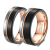 Unisex Geometric Tungsten Steel Ring With Black And Rose Gold Electroplated Mixedcolor Finish Wholesale
