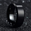 Unisex Geometric Tungsten Steel Ring With Black Matte Brushed Finish And Electroplated Surface For Women And Men