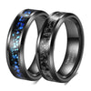 Unisex Geometric Tungsten Steel Ring With Blue Gemstone And Vacuum Plated Finish Wholesale Fashion Jewelry