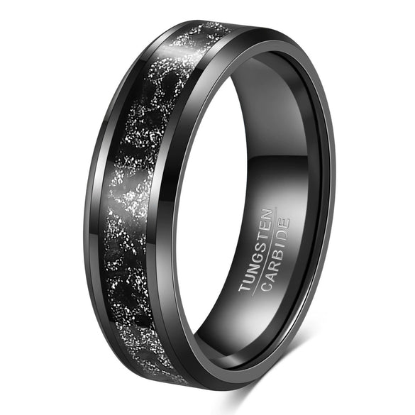 Unisex Geometric Tungsten Steel Ring With Blue Gemstone And Vacuum Plated Finish Wholesale Fashion Jewelry