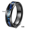 Unisex Geometric Tungsten Steel Ring With Blue Gemstone And Vacuum Plated Finish Wholesale Fashion Jewelry