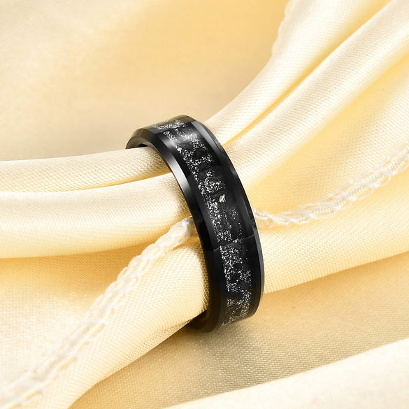 Unisex Geometric Tungsten Steel Ring With Blue Gemstone And Vacuum Plated Finish Wholesale Fashion Jewelry