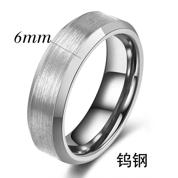 Unisex Geometric Tungsten Steel Ring With Smooth Brushed Finish And Electroplated Design For Wholesale Fashion Accessories