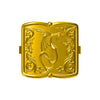 Unisex Gold Tone Copper Ring With Skull Carved Pattern Geometric Shape Electroplated Fashion Jewelry
