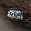 Unisex Gothic Geometric Owl Eye Ring In Electroplated Copper With Retro Blue Eye Design Wholesale Jewelry