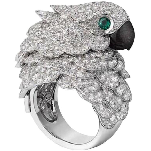 Unisex Gothic Geometric Owl Eye Ring In Electroplated Copper With Retro Blue Eye Design Wholesale Jewelry