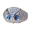 Unisex Gothic Geometric Owl Eye Ring In Electroplated Copper With Retro Blue Eye Design Wholesale Jewelry