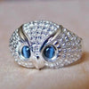 Unisex Gothic Geometric Owl Eye Ring In Electroplated Copper With Retro Blue Eye Design Wholesale Jewelry