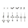 Unisex Gothic Zinc Alloy Cross Tassel Earrings With Stainless Steel Posts Electroplated Geometric Halloween Festival Design
