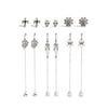 Unisex Gothic Zinc Alloy Cross Tassel Earrings With Stainless Steel Posts Electroplated Geometric Halloween Festival Design