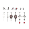 Unisex Gothic Zinc Alloy Cross Tassel Earrings With Stainless Steel Posts Electroplated Geometric Halloween Festival Design