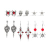 Unisex Gothic Zinc Alloy Cross Tassel Earrings With Stainless Steel Posts Electroplated Geometric Halloween Festival Design