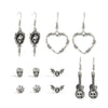 Unisex Gothic Zinc Alloy Cross Tassel Earrings With Stainless Steel Posts Electroplated Geometric Halloween Festival Design