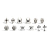 Unisex Gothic Zinc Alloy Cross Tassel Earrings With Stainless Steel Posts Electroplated Geometric Halloween Festival Design