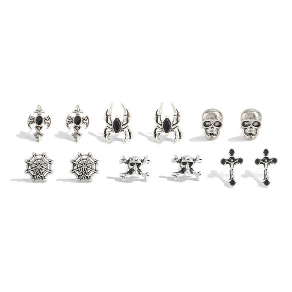 Unisex Gothic Zinc Alloy Cross Tassel Earrings With Stainless Steel Posts Electroplated Geometric Halloween Festival Design