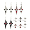 Unisex Gothic Zinc Alloy Cross Tassel Earrings With Stainless Steel Posts Electroplated Geometric Halloween Festival Design