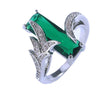 Unisex Green Zircon Geometric Ring Retro Alloy Jewelry With Electroplated Finish For Men And Women