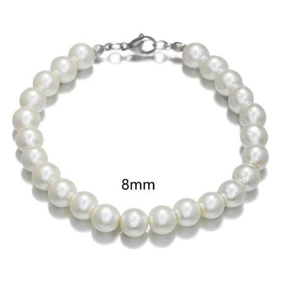 Unisex Handmade Geometric Imitation Pearl Stainless Steel Bracelet