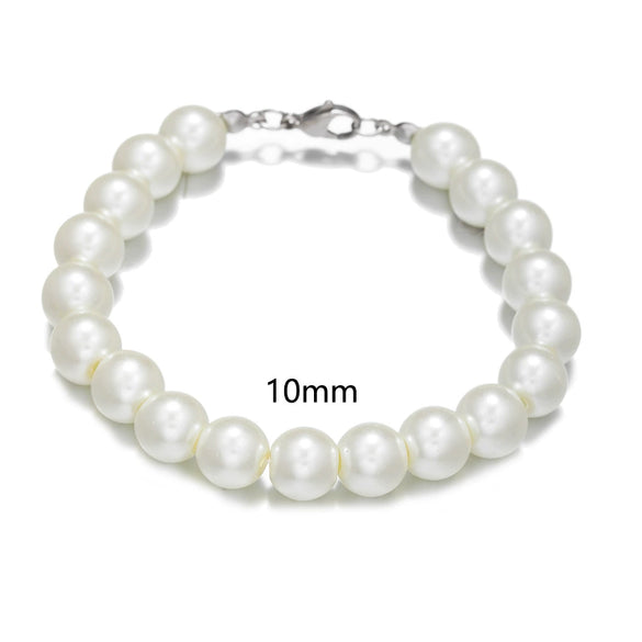 Unisex Handmade Geometric Imitation Pearl Stainless Steel Bracelet